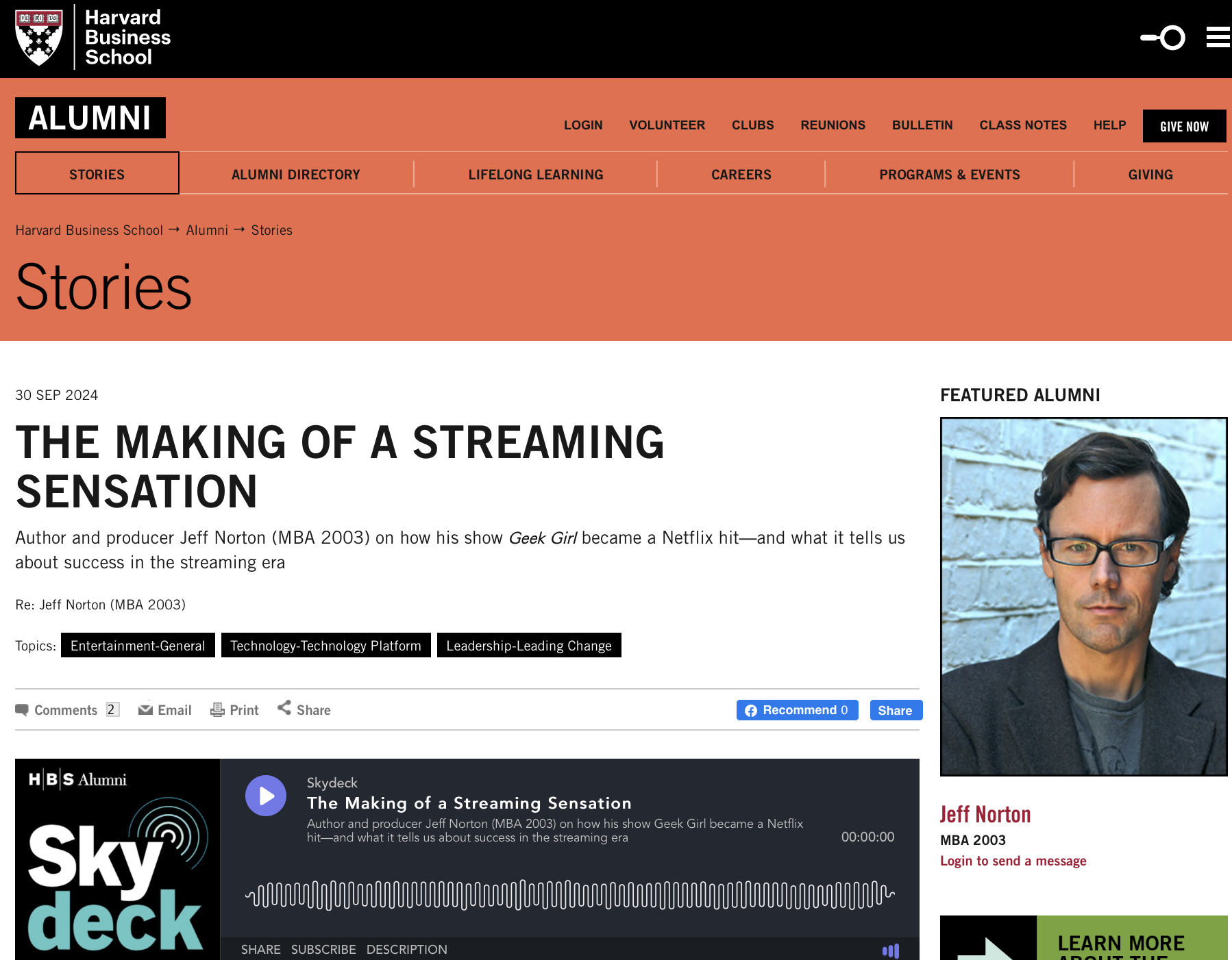 HBS Skydeck Podcast: The Making Of A Streaming Sensation